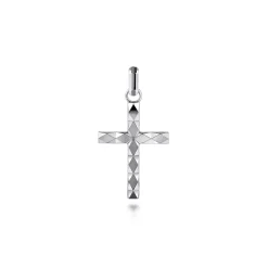 Clearance Gabriel & Co. 14K White Gold Faceted Cross Pendant