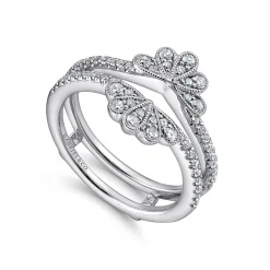 Outlet Gabriel & Co. 14K White Gold Floral Diamond Ring Enhancer - 0.45 ct