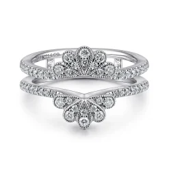 Outlet Gabriel & Co. 14K White Gold Floral Diamond Ring Enhancer - 0.45 ct