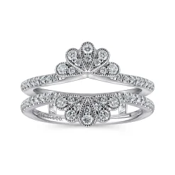 Outlet Gabriel & Co. 14K White Gold Floral Diamond Ring Enhancer - 0.45 ct