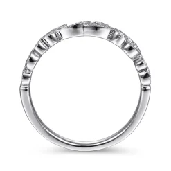 Online Gabriel & Co. 14K White Gold Floral Diamond Stackable Ring