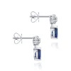 Sale Gabriel & Co. 14K White Gold Floral Diamond Stud Earrings with Pear Shaped Sapphire Drops