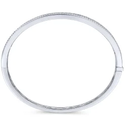 Hot Gabriel & Co. 14K White Gold Four Row Diamond Bangle