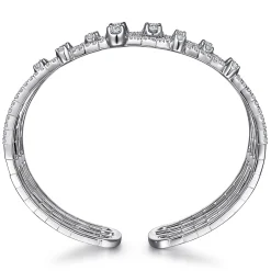Gabriel & Co. 18K White Gold Four Row Diamond Bangle