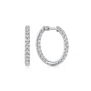 New Gabriel & Co. 14K White Gold French Pave 20mm Round Inside Out Diamond Hoop Earrings