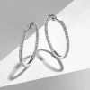 Sale Gabriel & Co. 14K White Gold French Pave 20mm Round Inside Out Diamond Hoop Earrings