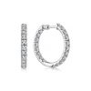 New Gabriel & Co. 14K White Gold French Pave 20mm Round Inside Out Diamond Hoop Earrings