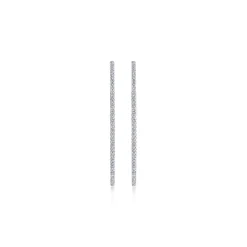 Discount Gabriel & Co. 14K White Gold French Pave 50mm Round Inside Out Diamond Hoop Earrings