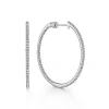 New Gabriel & Co. 14K White Gold French Pave 30mm Round Inside Out Diamond Hoop Earrings