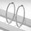 Hot Gabriel & Co. 14K White Gold French Pave 40mm Round Inside Out Diamond Hoop Earrings