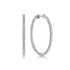 Gabriel & Co. 14K White Gold French Pave 30mm Round Inside Out Diamond Hoop Earrings