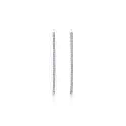 Online Gabriel & Co. 14K White Gold French Pave 50mm Round Inside Out Diamond Hoop Earrings