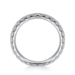 Online Gabriel & Co. 14K White Gold French Pave Set Diamond Eternity Band - 1.15 ct