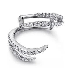 New Gabriel & Co. 14K White Gold French Pave Set Diamond Ring Enhancer - 0.4 ct