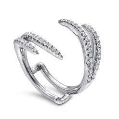 New Gabriel & Co. 14K White Gold French Pave Set Diamond Ring Enhancer - 0.4 ct