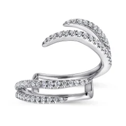 New Gabriel & Co. 14K White Gold French Pave Set Diamond Ring Enhancer - 0.4 ct