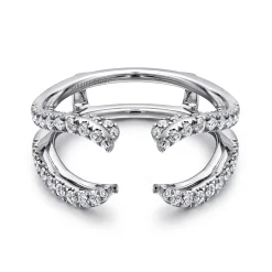Outlet Gabriel & Co. 14K White Gold French Pave Set Diamond Ring Enhancer - 0.6 ct