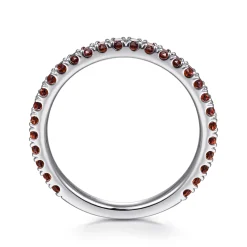 Sale Gabriel & Co. 14K White Gold Garnet Stackable Ring