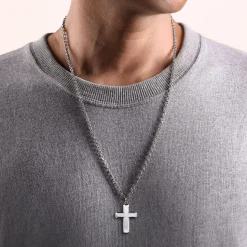 Outlet Gabriel & Co. 14K White Gold Geometric Cross Pendant