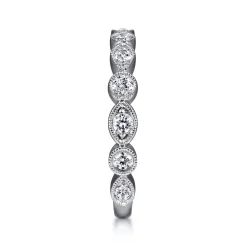 Online Gabriel & Co. 14K White Gold Geometric Diamond Stackable Ring