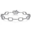 Discount Gabriel & Co. 14K White Gold Geometric Link Diamond Tennis Bracelet