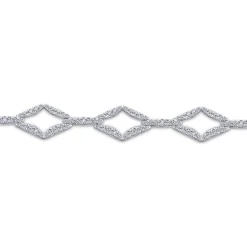 Best Gabriel & Co. 14K White Gold Geometric Link Diamond Tennis Bracelet