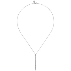 Gabriel & Co. 14K White Gold Graduated Diamond Station Drop Y Necklace
