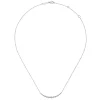 Discount Gabriel & Co. 14K White Gold Graduated Round Diamond Curved Bar Necklace