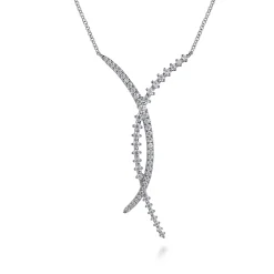 Outlet Gabriel & Co. 14K White Gold Graduating Diamond Pendant Necklace