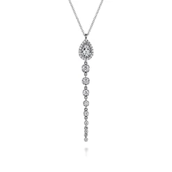 Hot Gabriel & Co. 14K White Gold Graduating Diamond Pendant Drop Necklace