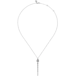 Hot Gabriel & Co. 14K White Gold Graduating Diamond Pendant Drop Necklace