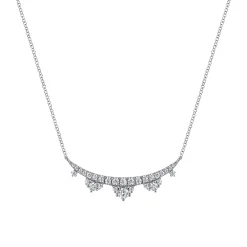 Online Gabriel & Co. 14K White Gold Graduating Diamond Bar Necklace