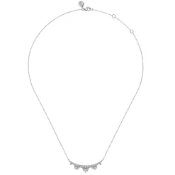 Online Gabriel & Co. 14K White Gold Graduating Diamond Bar Necklace