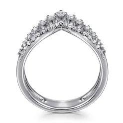 Online Gabriel & Co. 14K White Gold Graduating Diamond Chevron Ring