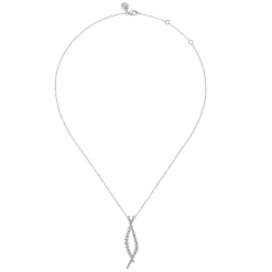 Discount Gabriel & Co. 14K White Gold Graduating Diamond Pendant Necklace