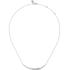 Outlet Gabriel & Co. 14K White Gold Graduating Diamond Bar Necklace