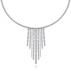 Sale Gabriel & Co. 18K White Gold Graduating Diamond Bar Statement Necklace