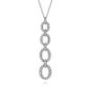 Best Gabriel & Co. 14K White Gold Graduating Diamond Oval Link Drop Pendant Necklace