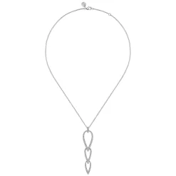 Hot Gabriel & Co. 14K White Gold Graduating Diamond Pear Shape Pendant Necklace