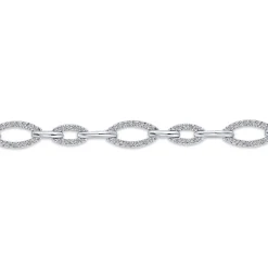 Best Gabriel & Co. 14K White Gold Graduating Diamond Link Tennis Bracelet