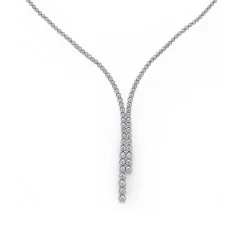 Hot Gabriel & Co. 18K White Gold Graduating Diamond Necklace