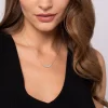Sale Gabriel & Co. 14K White Gold Graduating Diamond Curved Bar Necklace