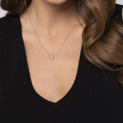 Sale Gabriel & Co. 14K White Gold Graduating Diamond Pear Shape Pendant Necklace
