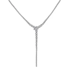 Discount Gabriel & Co. 14K White Gold Graduating Diamond Y Necklace