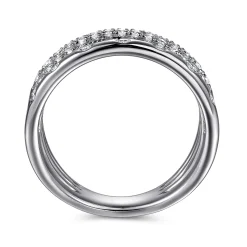 Clearance Gabriel & Co. 14K White Gold Graduating Diamond Spike Easy Stackable Ring