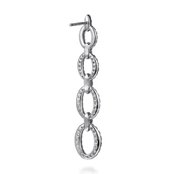 Gabriel & Co. 14K White Gold Graduating Diamond Link Stud Drop Earrings
