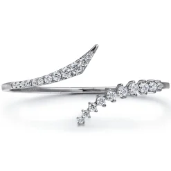 Outlet Gabriel & Co. 14K White Gold Graduating Diamond Bypass Bangle Bracelet