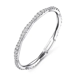 Clearance Gabriel & Co. 14K White Gold Graduating Diamond Station Bangle