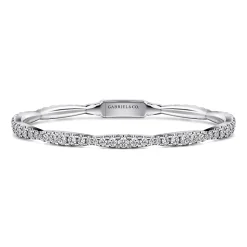 Hot Gabriel & Co. 14K White Gold Graduating Diamond Station Bangle
