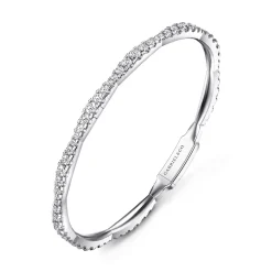 Hot Gabriel & Co. 14K White Gold Graduating Diamond Station Bangle